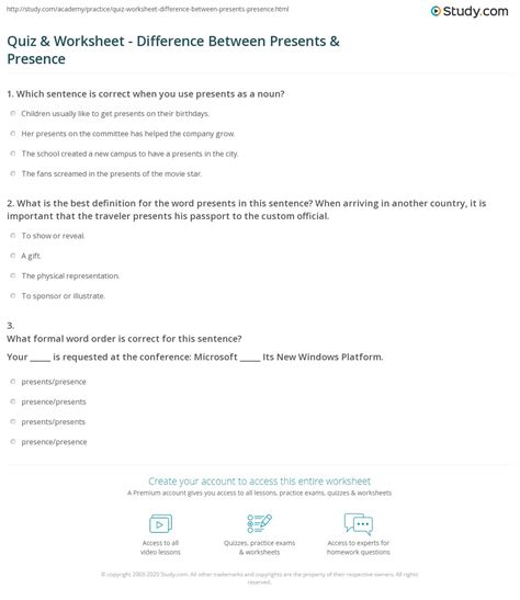 Presence vs Presents: Difference, Examples & Quiz .